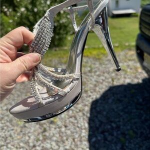 Elegant Silver Stiletto Heels